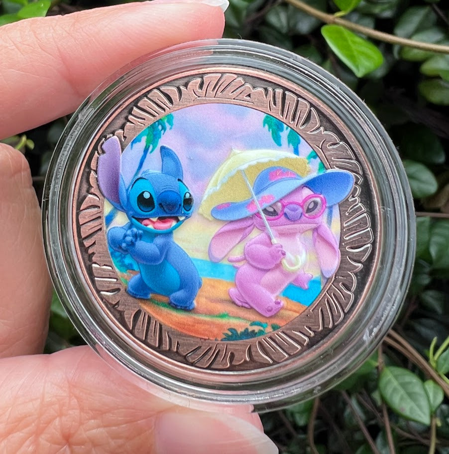 Stitch & Angel Polynesian Resort Medallion
