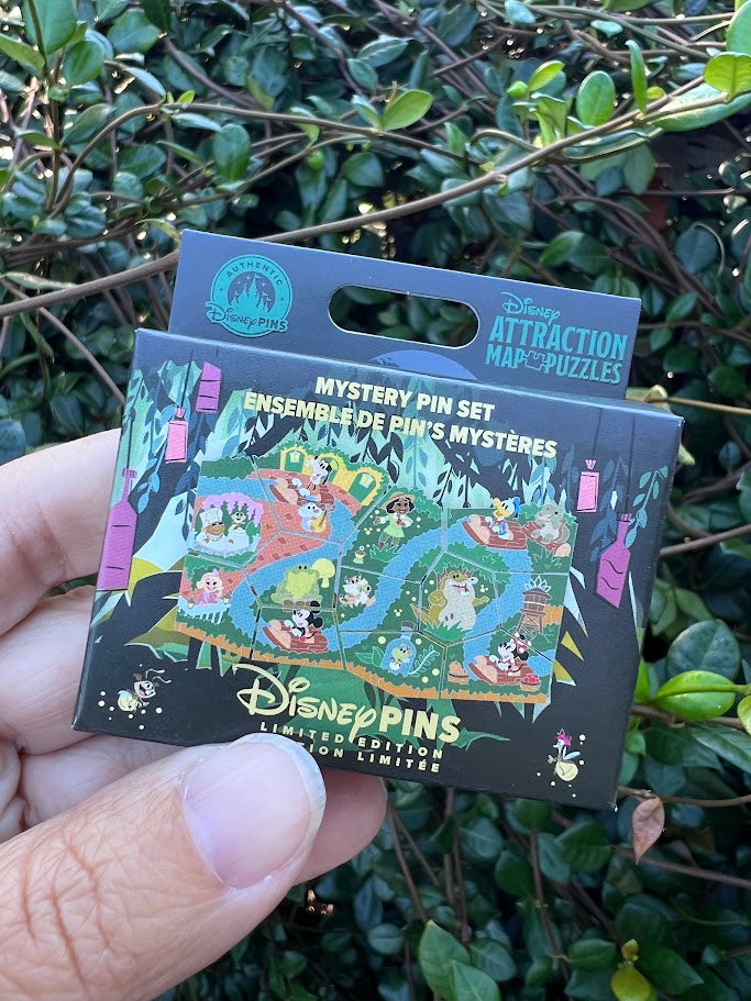 Tiana's Bayou Adventure Attraction Map Puzzles Mystery Disney Pin