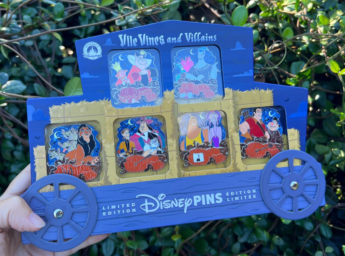 2026 Vile Vines and Villains Halloween Disney Pin Boxed Set