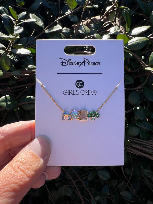 Walt Disney World 4 Park Icons Girls Crew Necklace