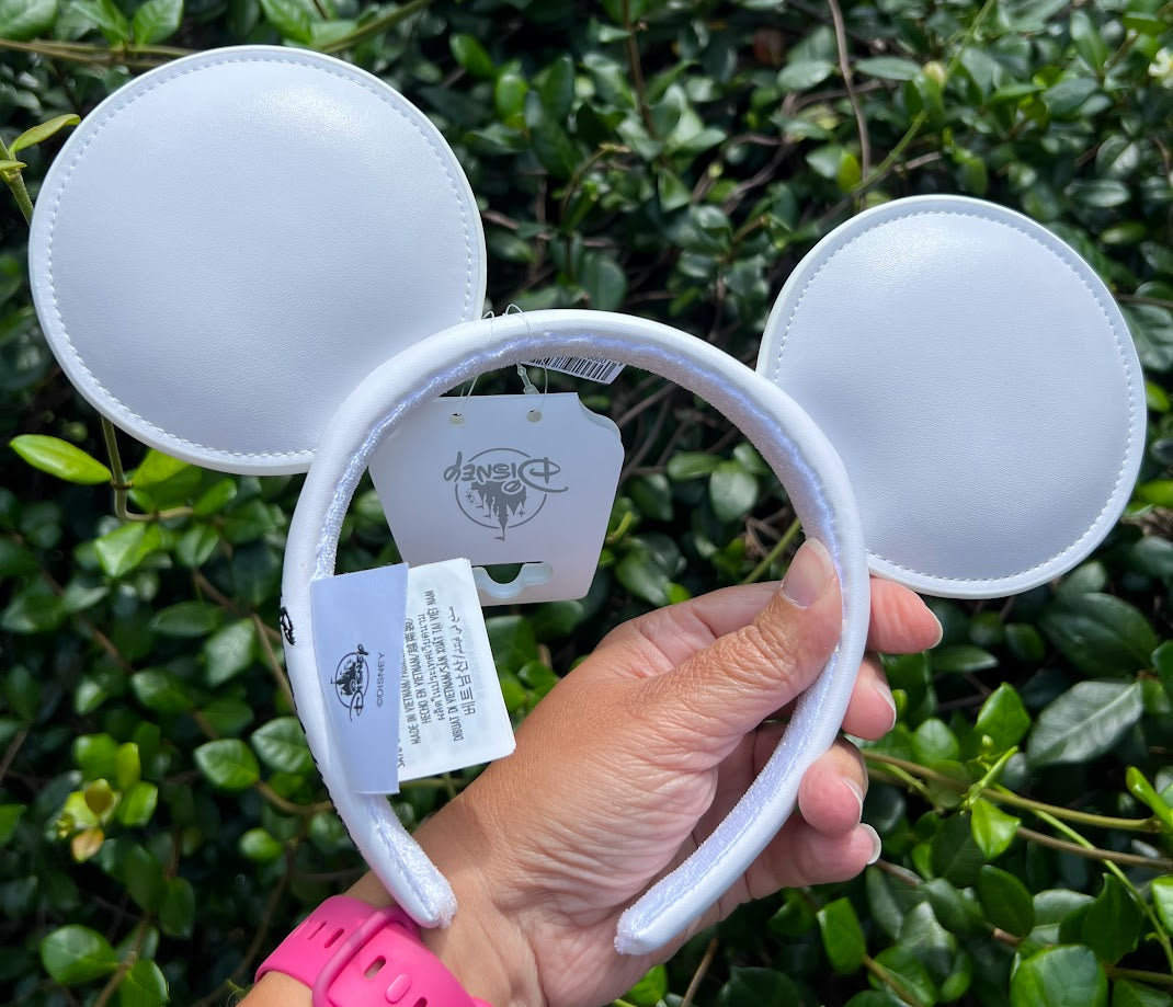 White Mickey Mouse Autograph Ears Headband