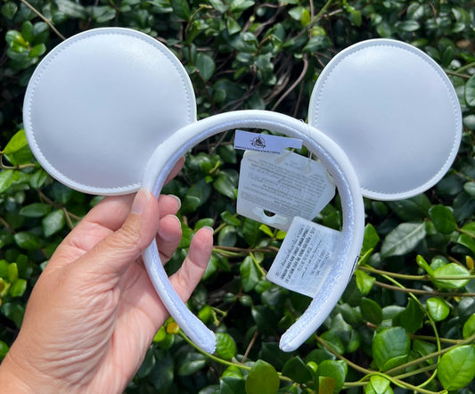 White Mickey Mouse Ears Headband