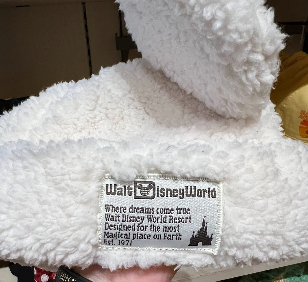 White Sherpa Mickey Mouse Beanie