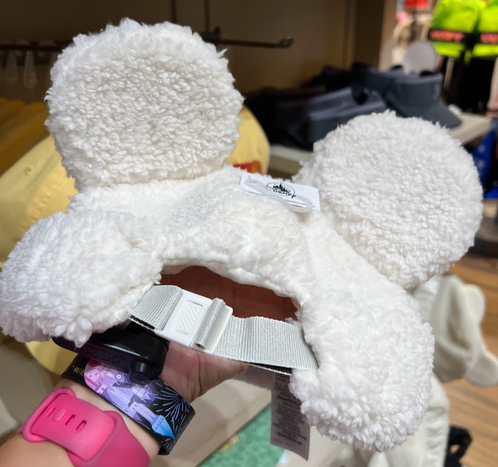 White Sherpa Mickey Mouse Beanie