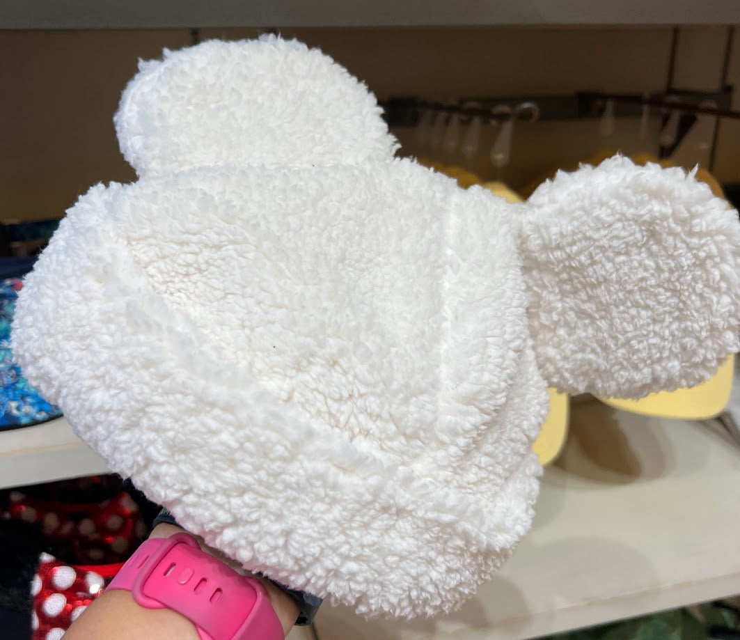 White Sherpa Mickey Mouse Beanie