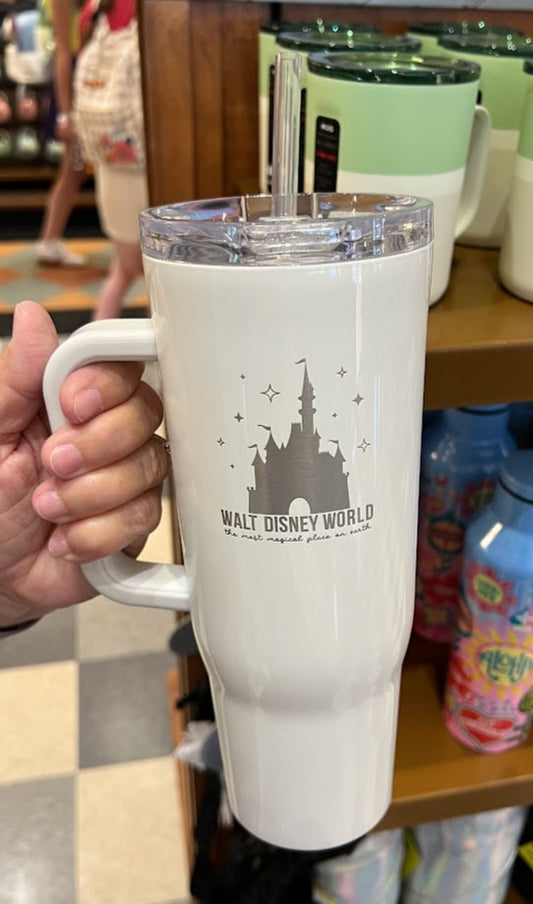 White Walt Disney World Most Magical Place Corkcicle Metal Tumbler