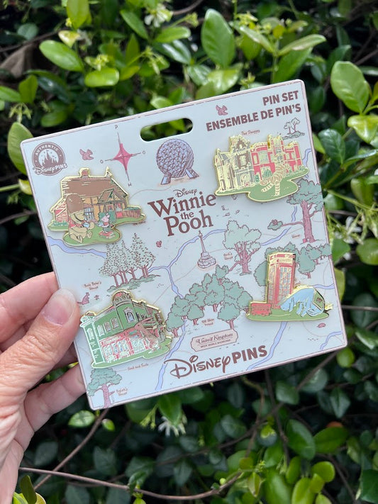 Winnie the Pooh Epcot United Kingdom Pavilion 4 Disney Pin Set